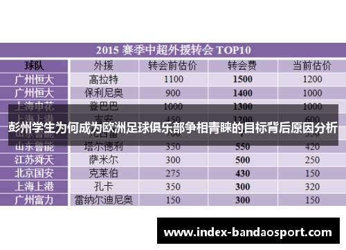 彭州学生为何成为欧洲足球俱乐部争相青睐的目标背后原因分析